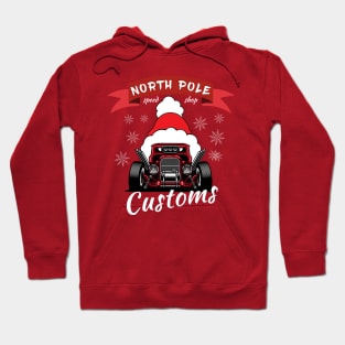 North pole ustom Christmas hotrod Hoodie